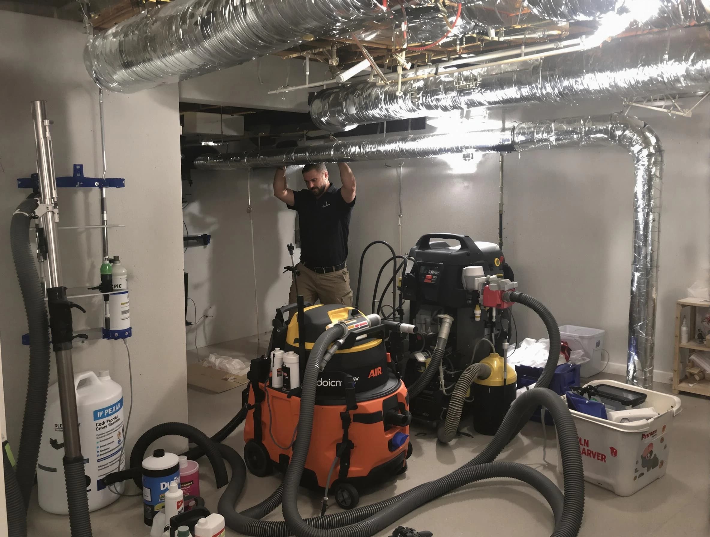 West Pleasant View Air Duct Cleaning specialist performing professional mold removal from air ducts using safety equipment in West Pleasant View