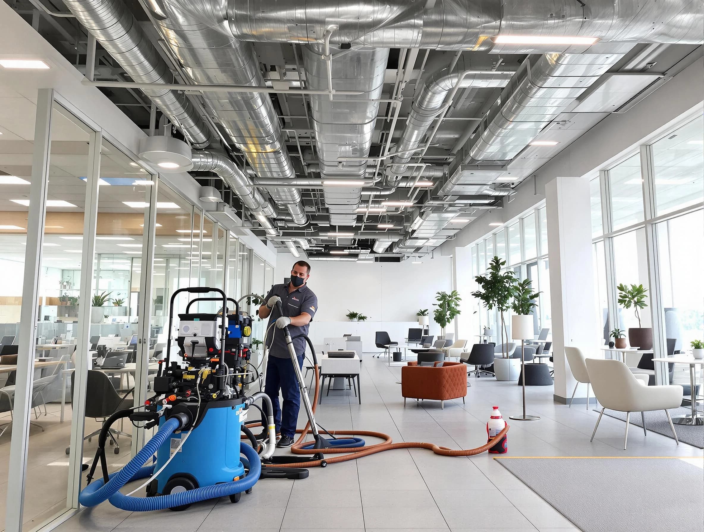 West Pleasant View Air Duct Cleaning team conducting comprehensive commercial duct cleaning at a business location in West Pleasant View