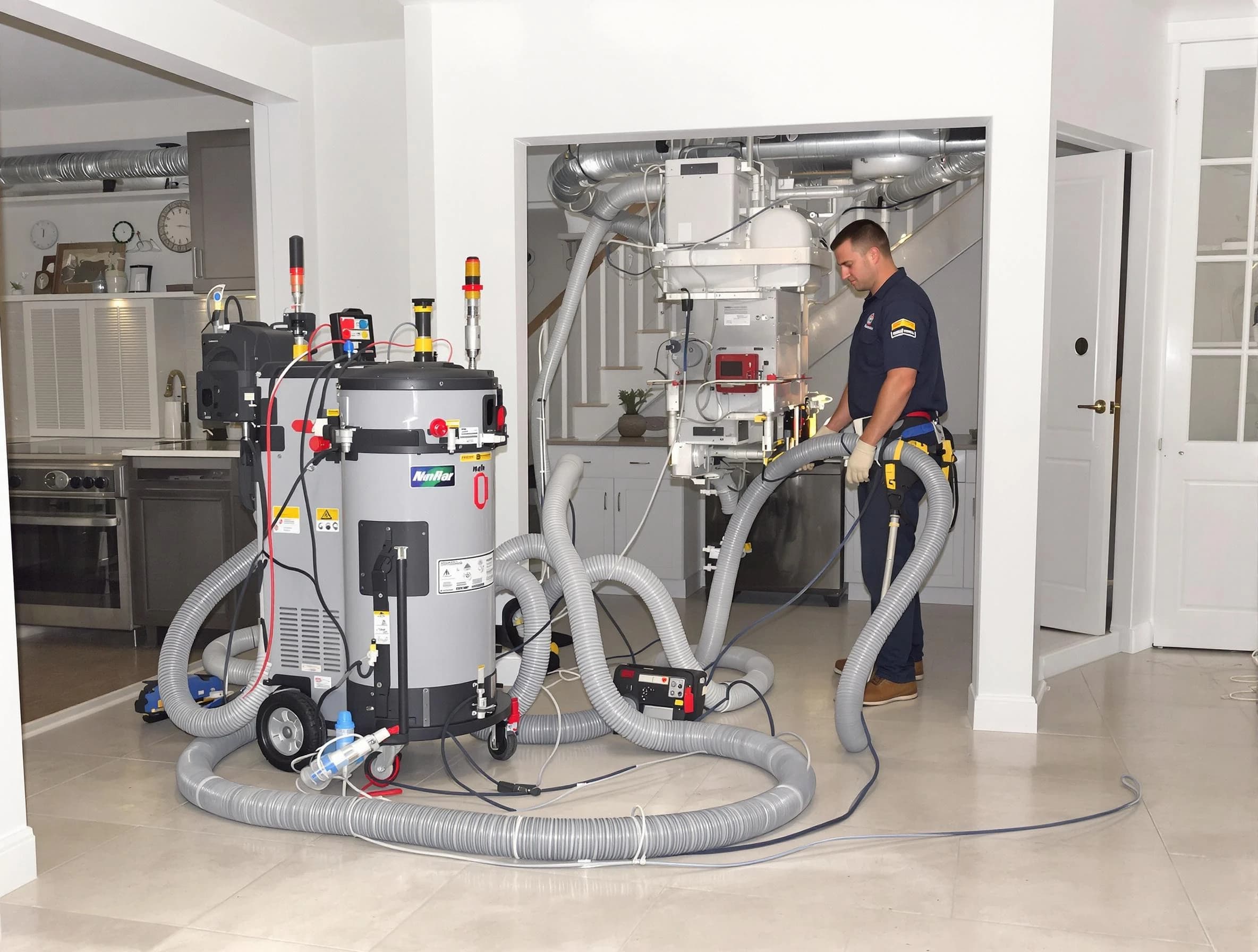 West Pleasant View Air Duct Cleaning technician operating negative pressure cleaning equipment for thorough duct maintenance in West Pleasant View